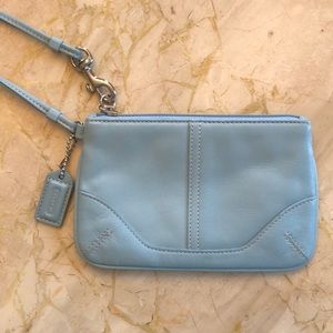 Authentic Baby Blue Coach Wristlet